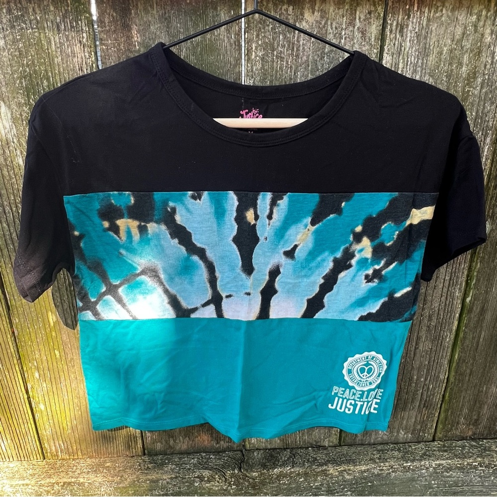 EUC Justice Shirt Sleeve T-Shirt Blue Black Tie Dye M10